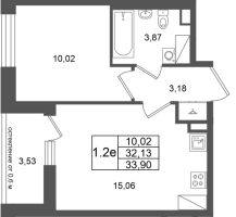 2 ккв (Евро) № 101 Корп.: 14.1 , Секция 1  в ЖК Город Звезд
