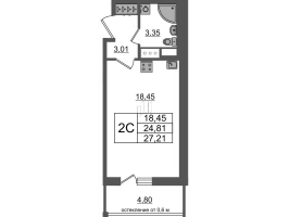 Студия № 505 Корп.: 12 , Секция 3  в ЖК Город Звезд