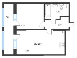 2 ккв (Евро) № 398 Корп.: 6 , Секция 3  в ЖК Город Звезд