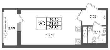 Студия № 139 Корп.: 14.2 , Секция 1  в ЖК Город Звезд