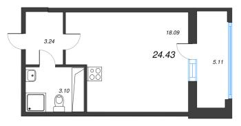 Студия № 563 Корп.: 8 Уч. 13 , Секция 3  в ЖК Город Звезд