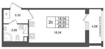 Студия № 37 Корп.: 14.1 , Секция 1  в ЖК Город Звезд