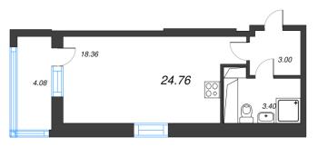Студия № 752 Корп.: 11 , Секция 4  в ЖК Город Звезд