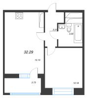 2 ккв (Евро) № 104 Корп.: 8 Уч. 13 , Секция 1  в ЖК Город Звезд