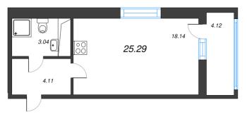 Студия № 168 Корп.: 7 , Секция 1  в ЖК Город Звезд