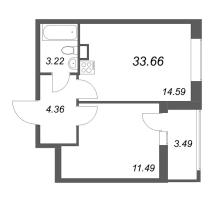 1 ккв № 248 Корп.: 5.2 Уч. 23 , Секция 2  в ЖК Город Звезд