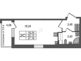 Студия № 631 Корп.: 11 , Секция 4  в ЖК Город Звезд