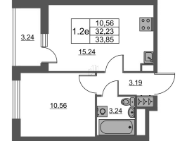 2 ккв (Евро) № 505 Корп.: 3 Уч. 20 , Секция 2.1  в ЖК Город Звезд