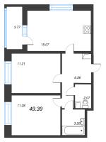 3 ккв (Евро) № 5 Корп.: 7 , Секция 1  в ЖК Город Звезд
