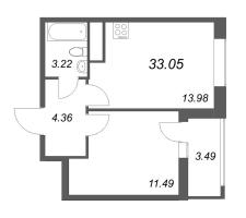 1 ккв № 288 Корп.: 5.2 Уч. 23 , Секция 2  в ЖК Город Звезд