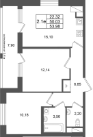 3 ккв (Евро) № 139 Корп.: 14.1 , Секция 1  в ЖК Город Звезд