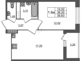 2 ккв (Евро) № 152 Корп.: 5.1 Уч. 23 , Секция 2  в ЖК Город Звезд