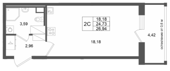 Студия № 328 Корп.: 13 , Секция 2  в ЖК Город Звезд