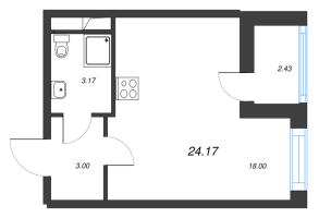 Студия № 153 Корп.: 2 Уч. 19 , Секция 2  в ЖК Город Звезд
