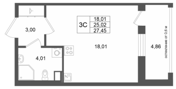 Студия № 10 Корп.: 13 , Секция 1  в ЖК Город Звезд
