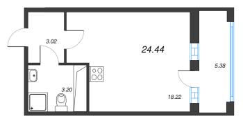 Студия № 326 Корп.: 8 Уч. 13 , Секция 2  в ЖК Город Звезд