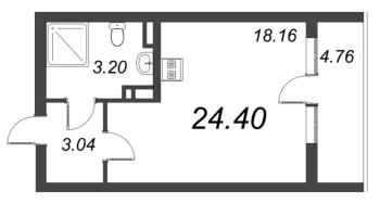 Студия № 533 Корп.: 3 Уч. 20 , Секция 2.1  в ЖК Город Звезд