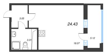 Студия № 566 Корп.: 8 Уч. 13 , Секция 3  в ЖК Город Звезд
