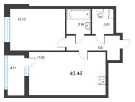 2 ккв (Евро) № 6 Корп.: 11 , Секция 1  в ЖК Город Звезд