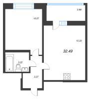 2 ккв (Евро) № 402 Корп.: 12 , Секция 2  в ЖК Город Звезд