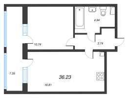 2 ккв (Евро) № 258 Корп.: 6 , Секция 2  в ЖК Город Звезд