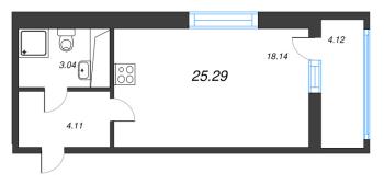 Студия № 141 Корп.: 9 , Секция 1  в ЖК Город Звезд