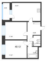 3 ккв (Евро) № 174 Корп.: 9 , Секция 1  в ЖК Город Звезд