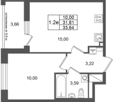 1 ккв № 143 Корп.: 16.1 , Секция 1  в ЖК Город Звезд