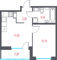 1 ккв № 83 Корп.: 1.2 , Секция 1  в ЖК Город-спутник Южный