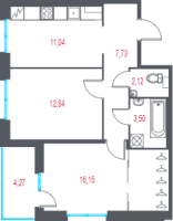 2 ккв № 5 Корп.: 4.2 , Секция 1  в ЖК Город-спутник Южный