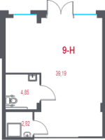 К. пом № 9Н Корп.: 2.1 , Секция 2  в ЖК Город-спутник Южный