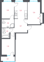 3 ккв № 52 Корп.: 1.1 , Секция 2  в ЖК Город-спутник Южный