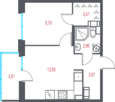 1 ккв № 242 Корп.: 1.3 , Секция 4  в ЖК Город-спутник Южный