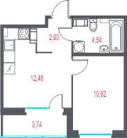 1 ккв № 59 Корп.: 2.1 , Секция 1  в ЖК Город-спутник Южный
