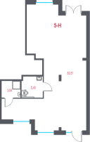 К. пом № 5Н Корп.: 2.1 , Секция 1  в ЖК Город-спутник Южный