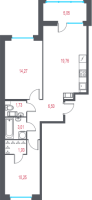 3 ккв (Евро) № 119 Корп.: 1.2 , Секция 2  в ЖК Город-спутник Южный