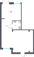 К. пом № 3Н Корп.: 1.3 , Секция 2  в ЖК Город-спутник Южный