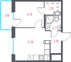1 ккв № 135 Корп.: 2.2 , Секция 3  в ЖК Город-спутник Южный