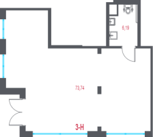 К. пом № 3Н Корп.: 4.2 , Секция 1  в ЖК Город-спутник Южный