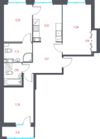 3 ккв № 56 Корп.: 1.1 , Секция 2  в ЖК Город-спутник Южный
