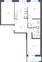 3 ккв № 53 Корп.: 1.1 , Секция 2  в ЖК Город-спутник Южный