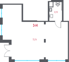 К. пом № 3Н Корп.: 4.3 , Секция 1  в ЖК Город-спутник Южный