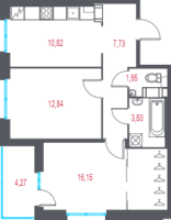 2 ккв № 12 Корп.: 4.2 , Секция 1  в ЖК Город-спутник Южный