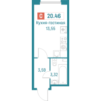 Студия № 239 Корп.: 3 , Секция 2  в ЖК Графика