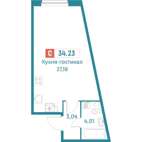 Студия № 456 Корп.: 3 , Секция 3  в ЖК Графика