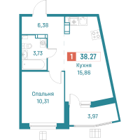 2 ккв (Евро) № 567 Корп.: 3 , Секция 3  в ЖК Графика