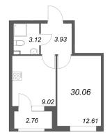 1 ккв № 1 Корп.: 1 , Секция 1  в ЖК Гранат