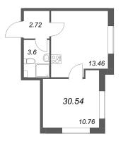 1 ккв № 848 Корп.: 5 , Секция 1  в ЖК Гранат