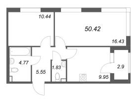 2 ккв № 4 Корп.: 1 , Секция 1  в ЖК Гранат