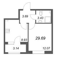 1 ккв № 446 Корп.: 1 , Секция 5  в ЖК Гранат